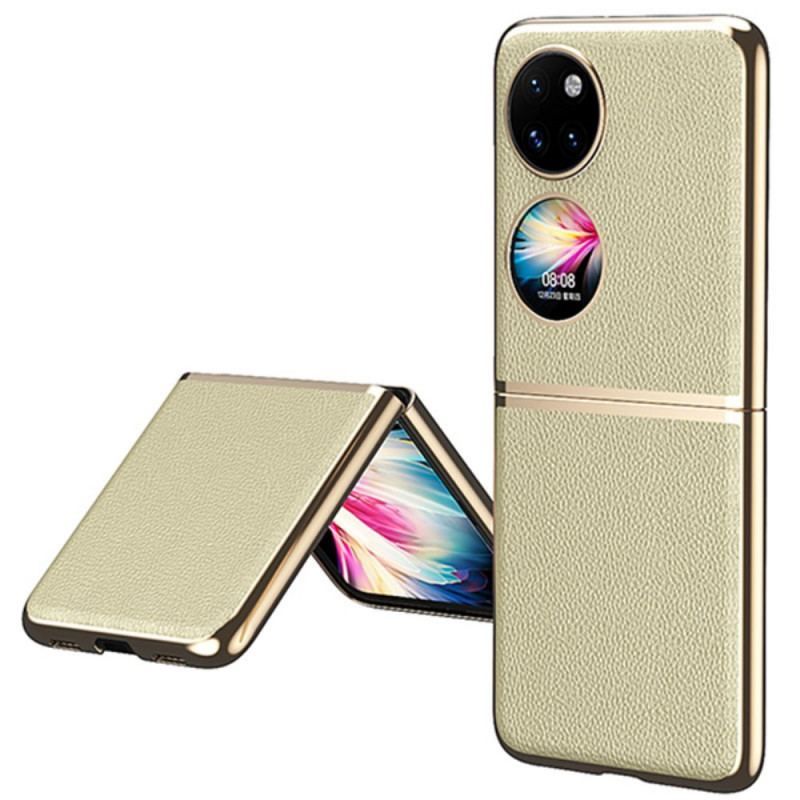 Cover Huawei P50 Pocket Kanter I Metalstil I Imiteret Læder