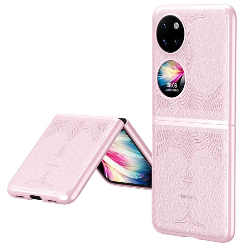 Cover Huawei P50 Pocket Retro Blomster Imiteret Læder