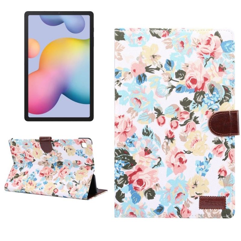 Flip Cover Samsung Galaxy Tab S6 Lite Blomsterstof