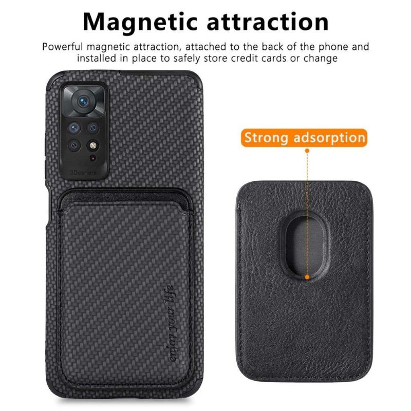 Cover Xiaomi Redmi Note 11 / Note 11S Aftagelig Kortholder I Kulfiber