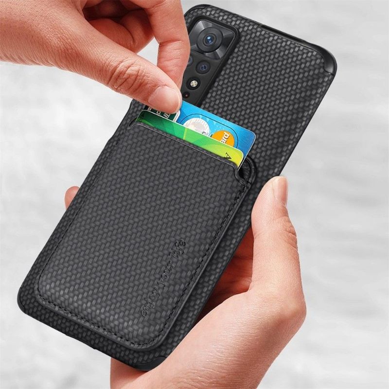 Cover Xiaomi Redmi Note 11 / Note 11S Aftagelig Kortholder I Kulfiber