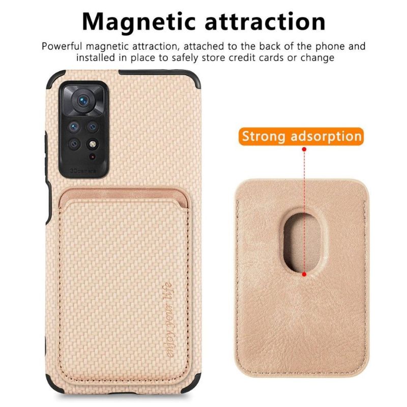 Cover Xiaomi Redmi Note 11 / Note 11S Aftagelig Kortholder I Kulfiber