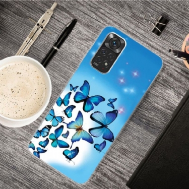 Cover Xiaomi Redmi Note 11 / Note 11S Blå Sommerfugle