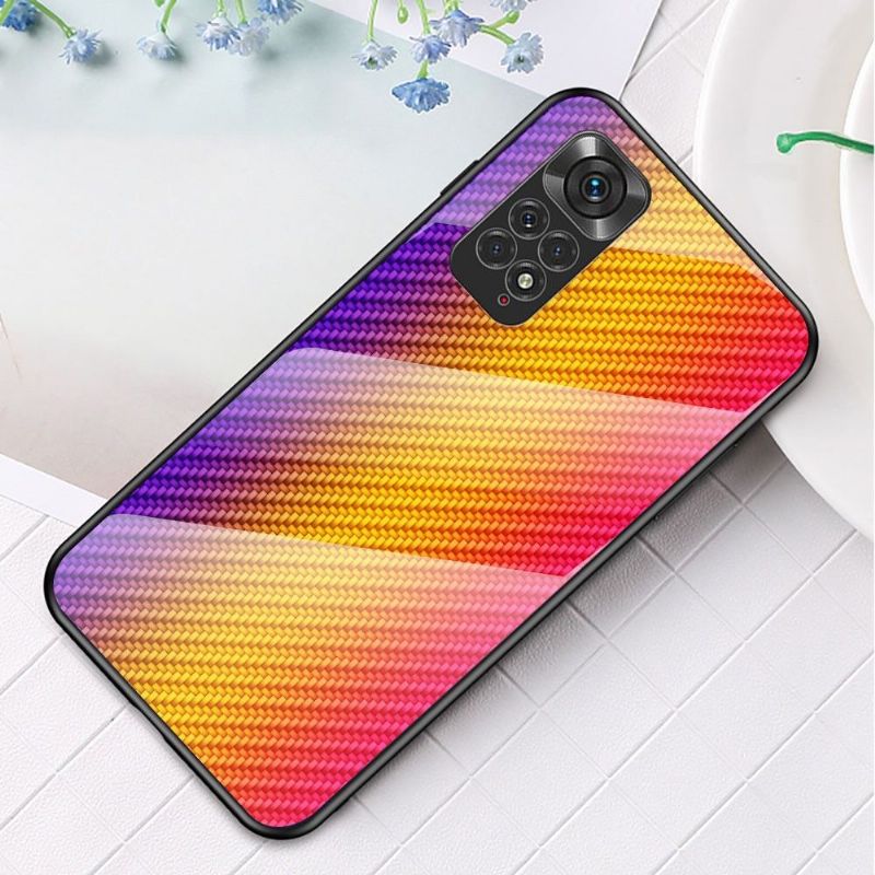 Cover Xiaomi Redmi Note 11 / Note 11S Carbon Fiber Style Hærdet Glas