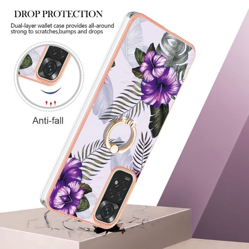 Cover Xiaomi Redmi Note 11 / Note 11S Hemming Eksotiske Blomster Med Ring