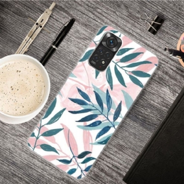 Cover Xiaomi Redmi Note 11 / Note 11S Hemming Grønne Og Lyserøde Blade