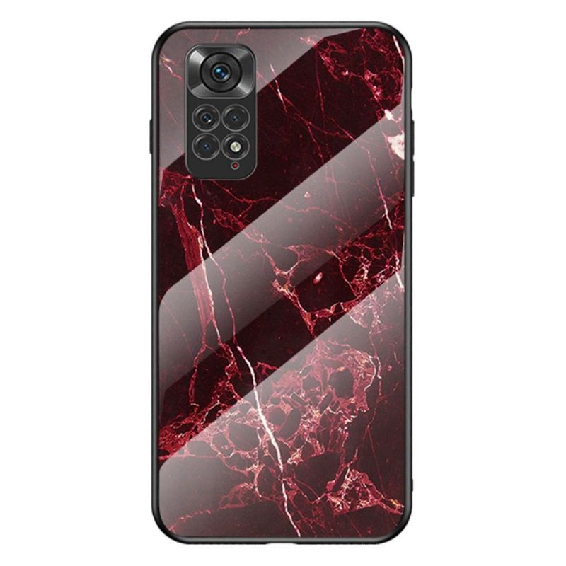 Cover Xiaomi Redmi Note 11 / Note 11S Hemming Lina Marmor Hærdet Glas