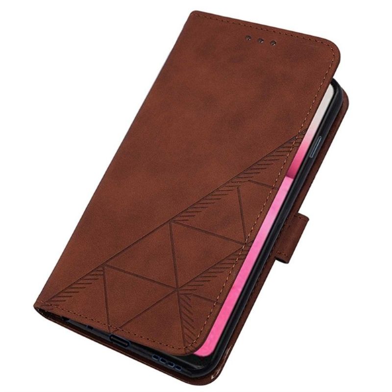 Flip Cover Xiaomi Redmi Note 11 / Note 11S Geometrisk Design Med Rem