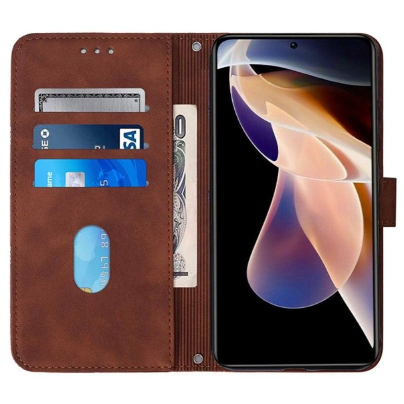 Flip Cover Xiaomi Redmi Note 11 / Note 11S Geometrisk Design Med Rem