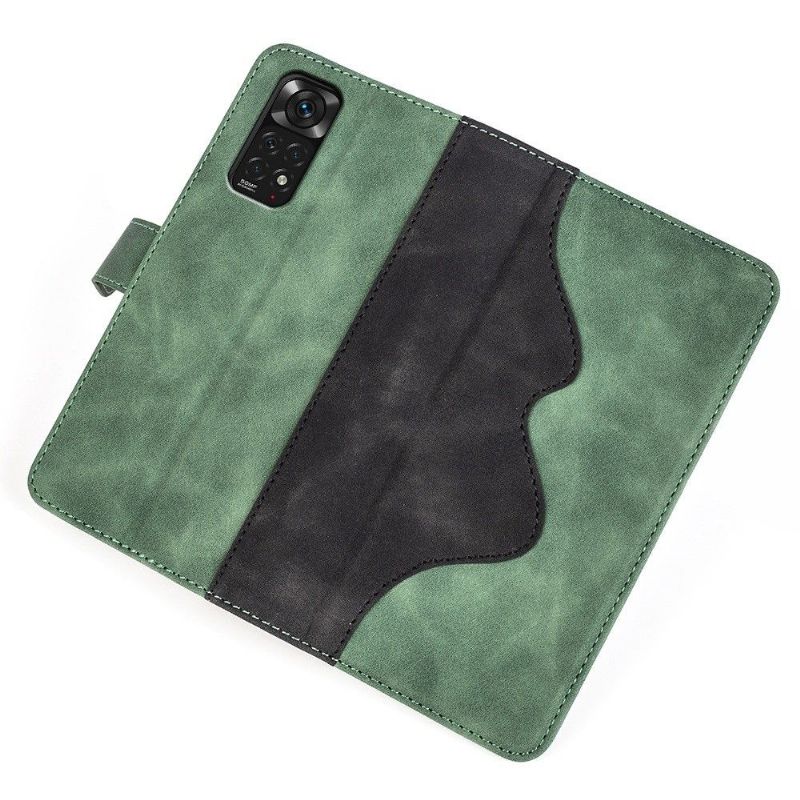 Flip Cover Xiaomi Redmi Note 11 / Note 11S Hemming Læder Cover Bicolor Folio Stand