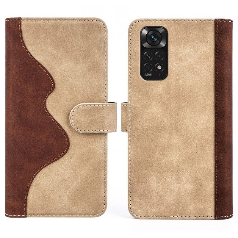 Flip Cover Xiaomi Redmi Note 11 / Note 11S Hemming Læder Cover Bicolor Folio Stand