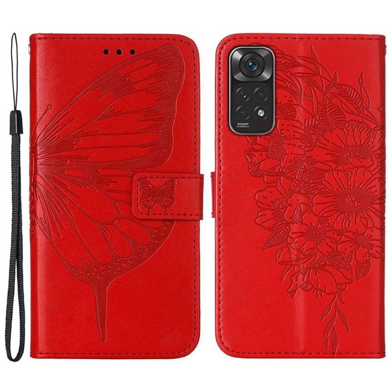 Flip Cover Xiaomi Redmi Note 11 / Note 11S Kortholder Til Sommerfugleblomst