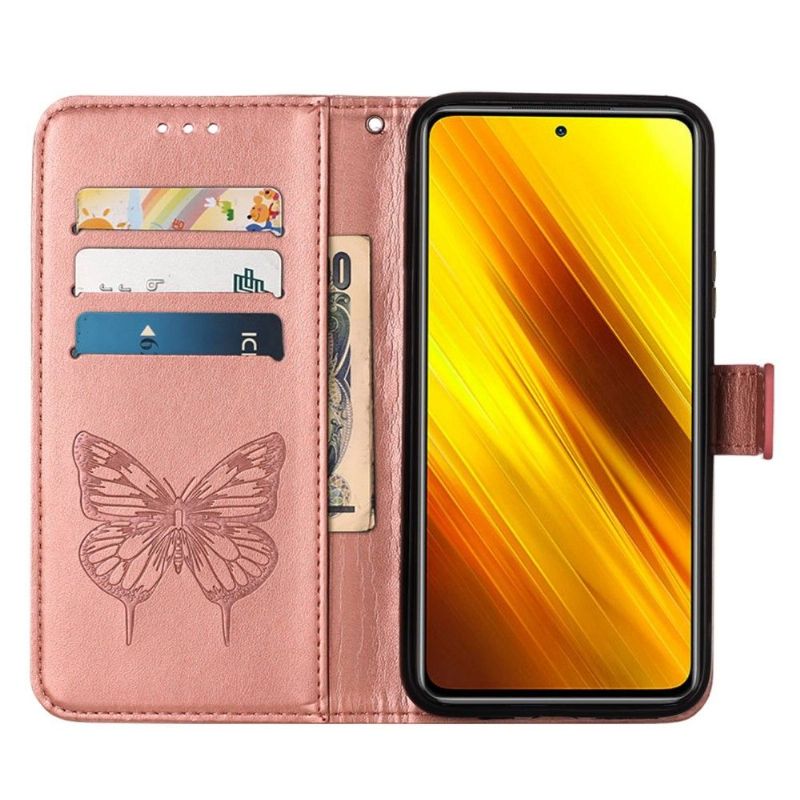 Flip Cover Xiaomi Redmi Note 11 / Note 11S Kortholder Til Sommerfugleblomst