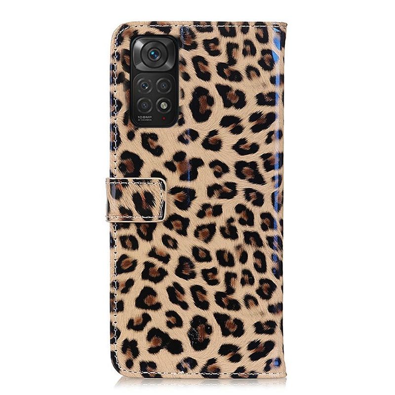 Flip Cover Xiaomi Redmi Note 11 / Note 11S Leopard I Imiteret Læder