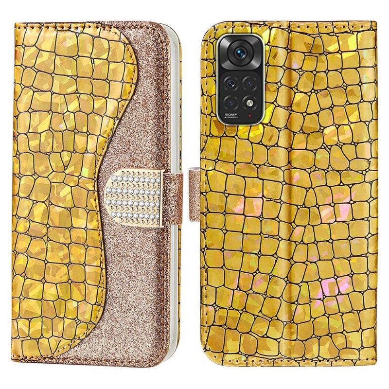 Flip Cover Xiaomi Redmi Note 11 / Note 11S Luksus Croco-pailletter