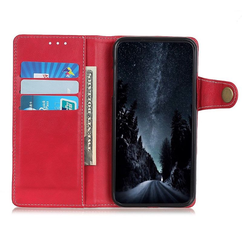 Flip Cover Xiaomi Redmi Note 11 / Note 11S S Form Lædereffekt Udsatte Sømme