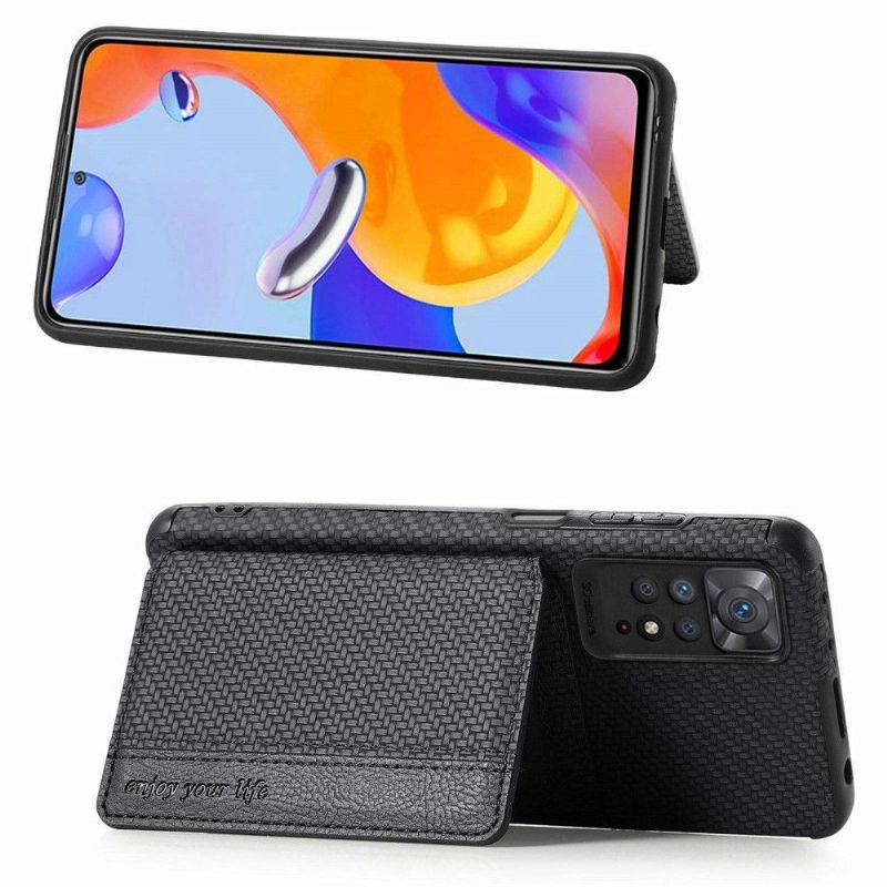 Mobilcover Xiaomi Redmi Note 11 / Note 11S Carbon Fiber Card Holder Support Funktion