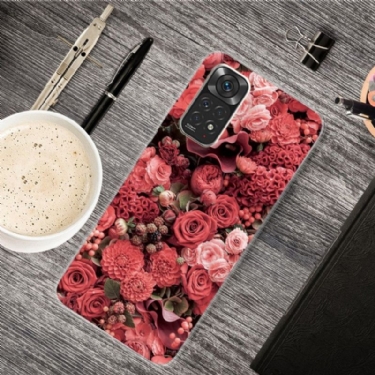 Mobilcover Xiaomi Redmi Note 11 / Note 11S Rød Blomst