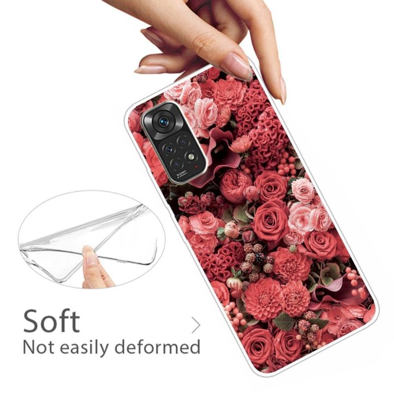 Mobilcover Xiaomi Redmi Note 11 / Note 11S Rød Blomst