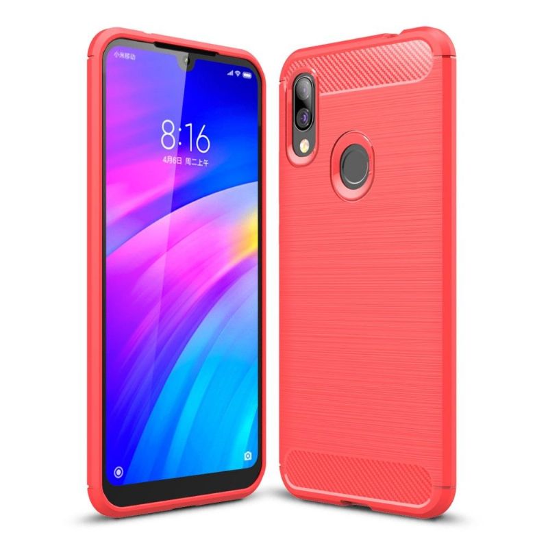 Cover Xiaomi Redmi 7 Hemming Carbon Børstet Gel