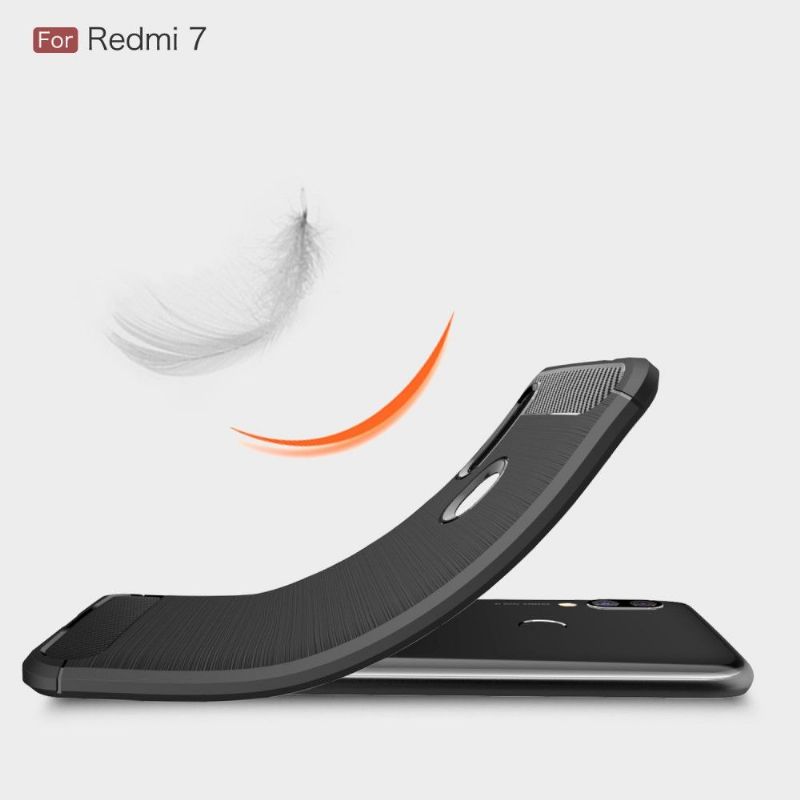 Cover Xiaomi Redmi 7 Hemming Carbon Børstet Gel