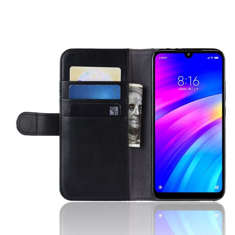 Etui Xiaomi Redmi 7 Premium Læder Kortholder - Sort