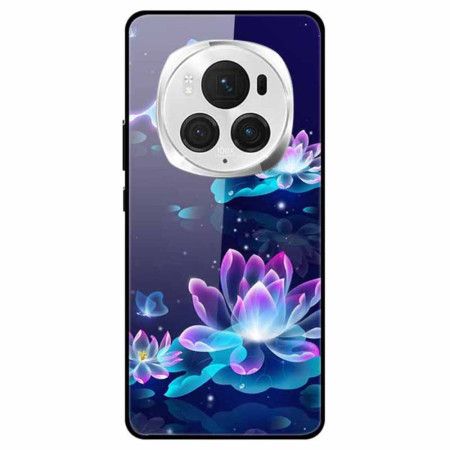 Cover Honor Magic 6 Pro Telefon Etui Lysende Lotus Hærdet Glas