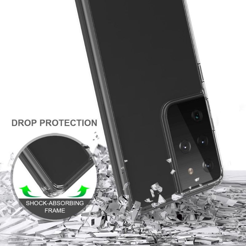 Cover Samsung Galaxy S21 Ultra 5G Anti-fald Beskyttelsessæt Gennemsigtig