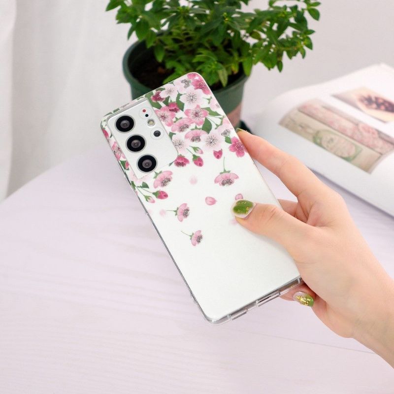 Cover Samsung Galaxy S21 Ultra 5G Fluorescerende Blomster