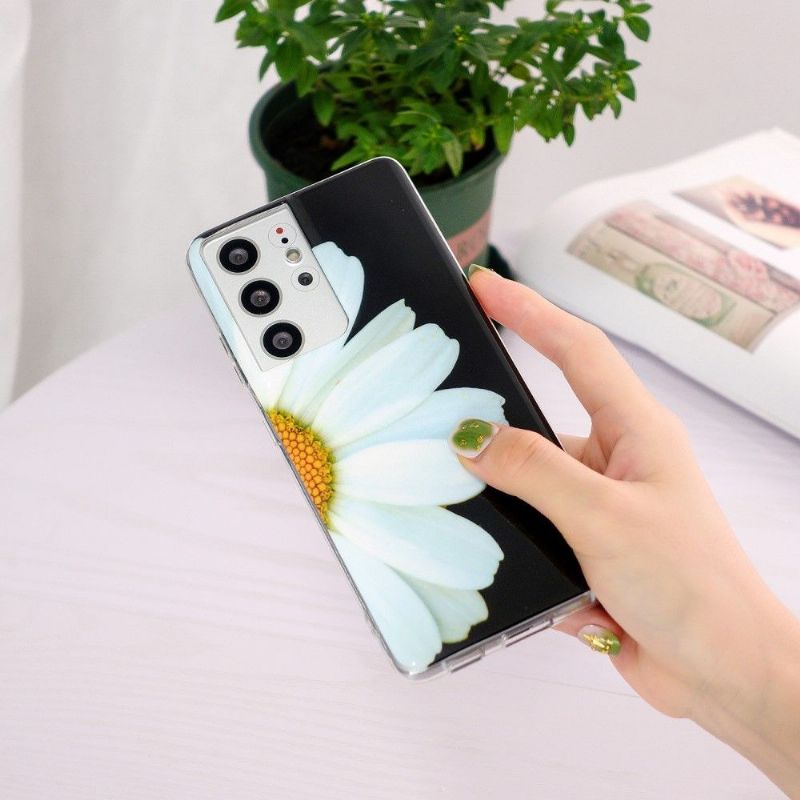 Cover Samsung Galaxy S21 Ultra 5G Fluorescerende Daisy