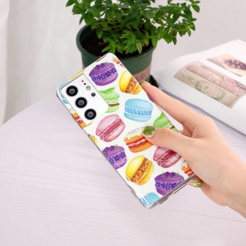 Cover Samsung Galaxy S21 Ultra 5G Fluorescerende Macarons