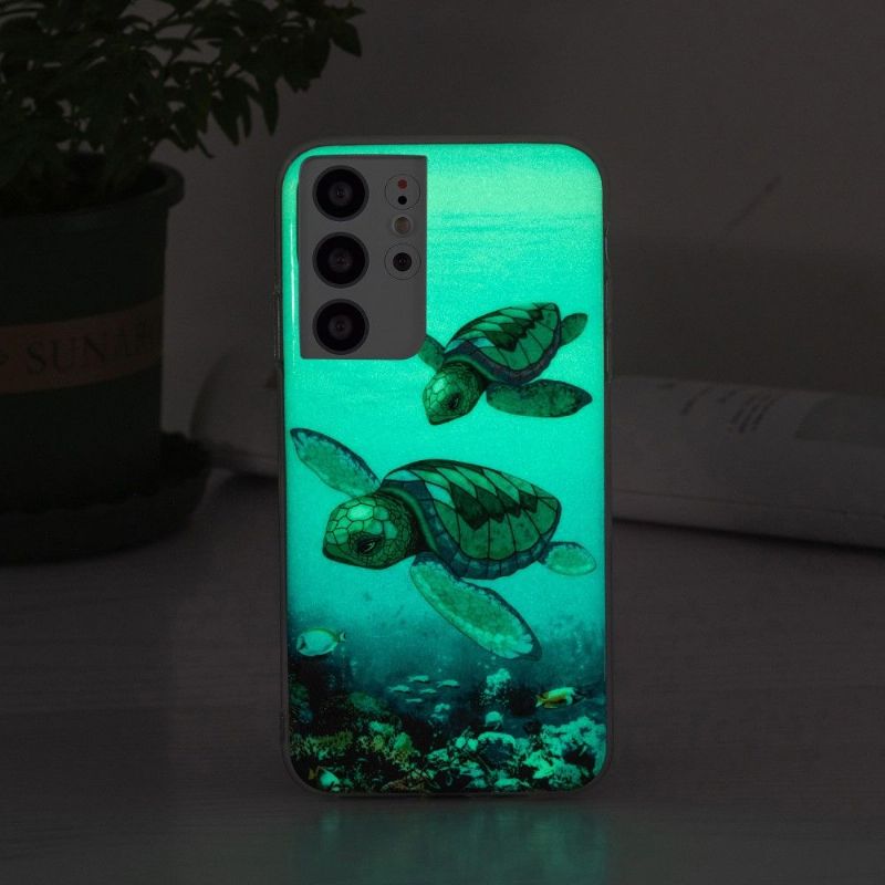 Cover Samsung Galaxy S21 Ultra 5G Fluorescerende Skildpadder