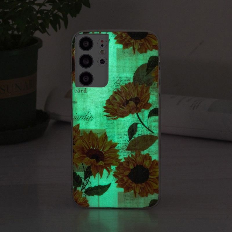 Cover Samsung Galaxy S21 Ultra 5G Vintage Solsikke Fluorescerende