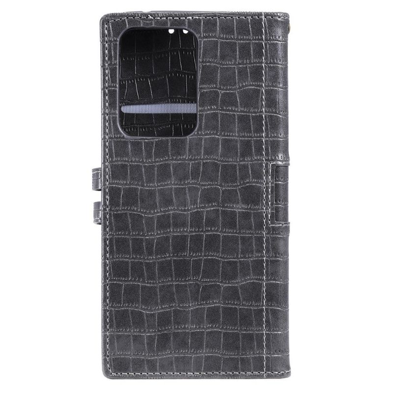 Flip Cover Samsung Galaxy S21 Ultra 5G Croc-effekt Læderstil