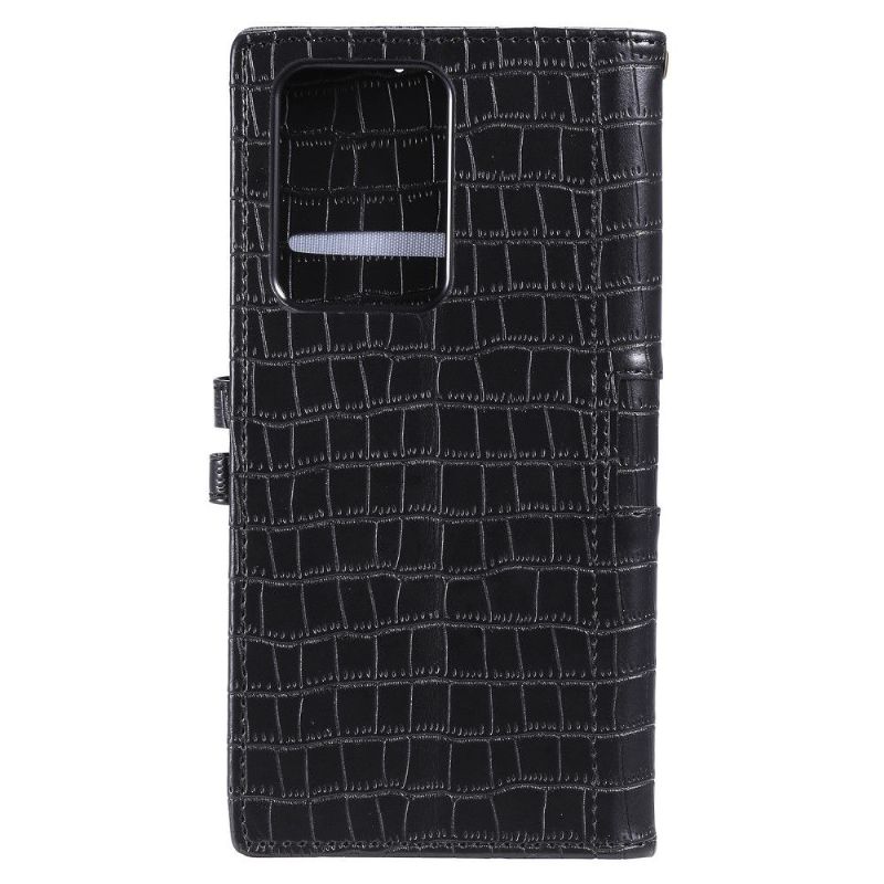 Flip Cover Samsung Galaxy S21 Ultra 5G Croc-effekt Læderstil