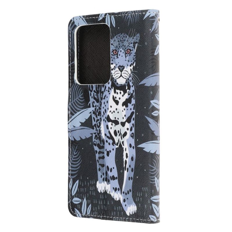 Flip Cover Samsung Galaxy S21 Ultra 5G Hemming Jungleleopard