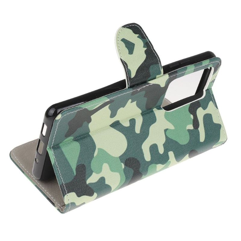 Flip Cover Samsung Galaxy S21 Ultra 5G Militær Camouflage