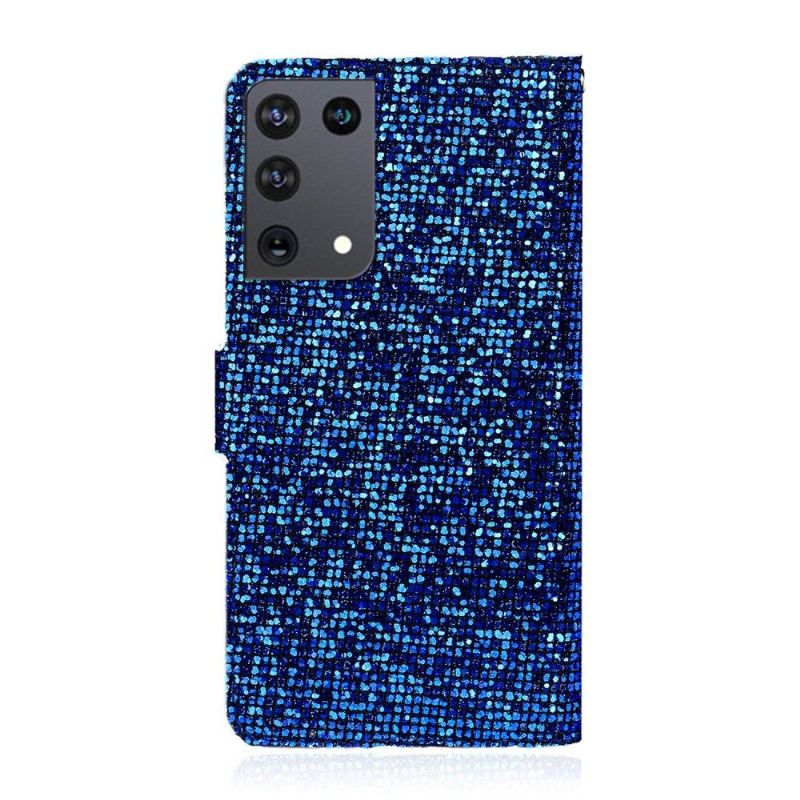 Læder Cover Samsung Galaxy S21 Ultra 5G Glitterkortholder