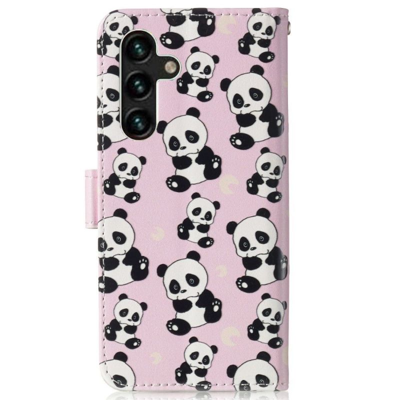 Læder Cover Samsung Galaxy A13 5G Flere Pandaer