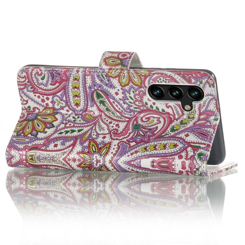 Læder Cover Samsung Galaxy A13 5G Paisley Blomst