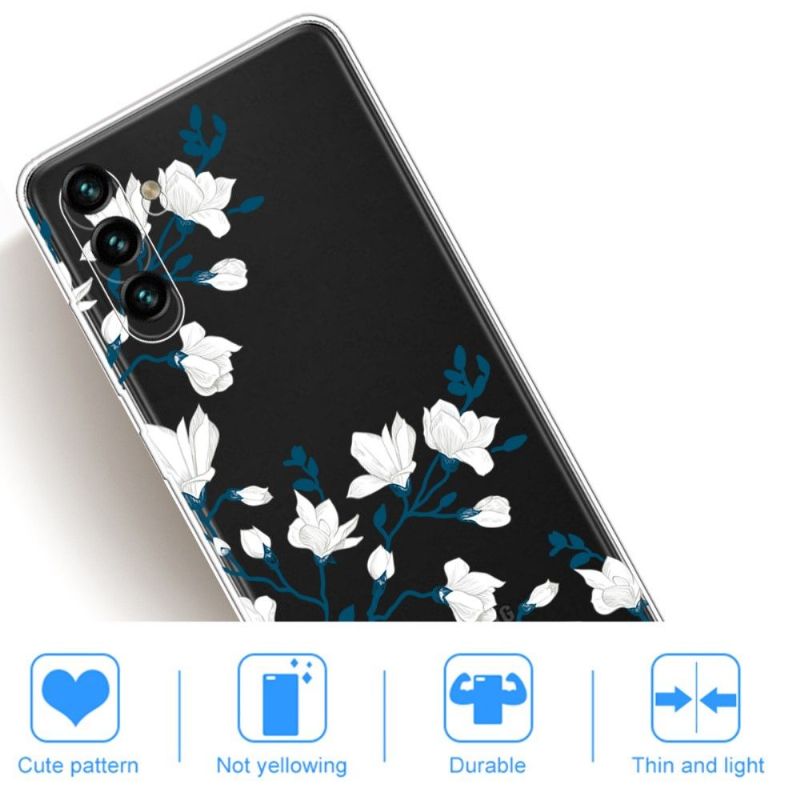 Mobilcover Samsung Galaxy A13 5G Original Hvide Blomster 2