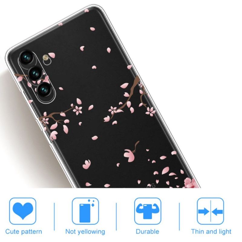 Mobilcover Samsung Galaxy A13 5G Original Lyserøde Blomster