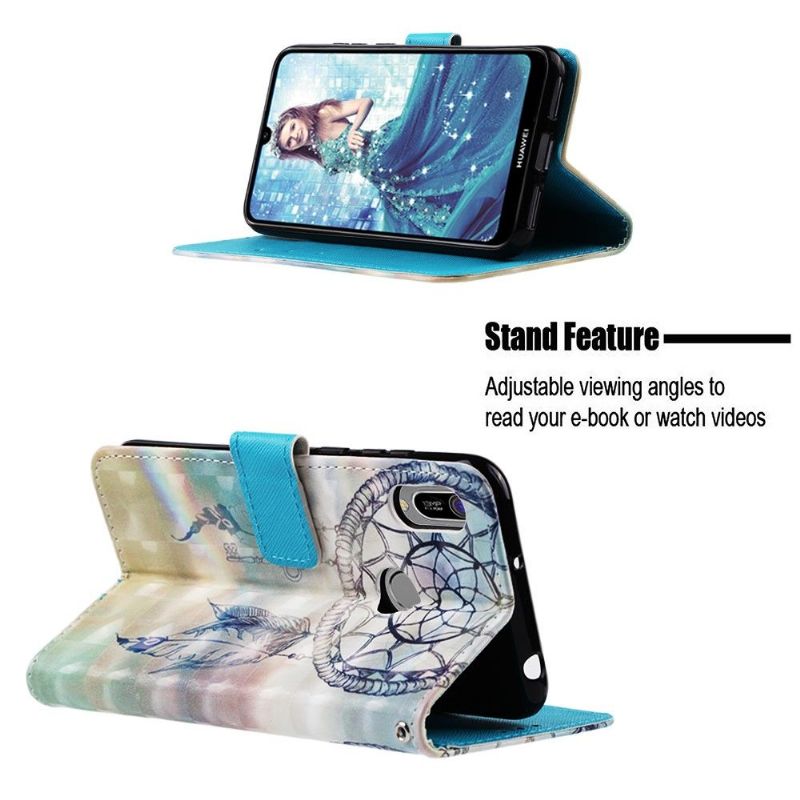 Flip Cover Huawei Y6 2019 Hemming Med Snor Drømmefanger