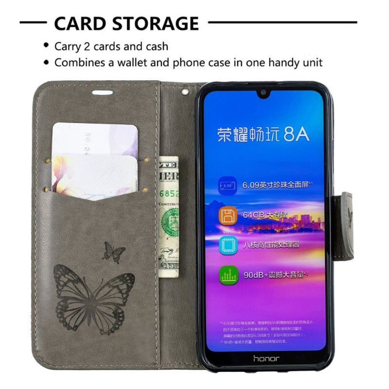 Flip Cover Huawei Y6 2019 Supportfunktion Sommerfugle