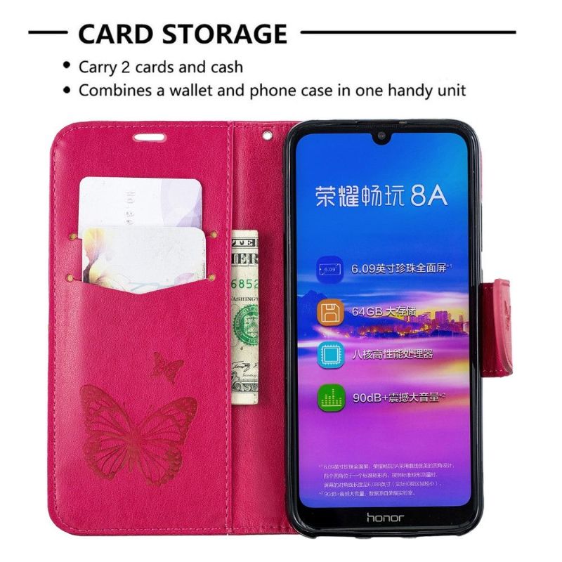 Flip Cover Huawei Y6 2019 Supportfunktion Sommerfugle