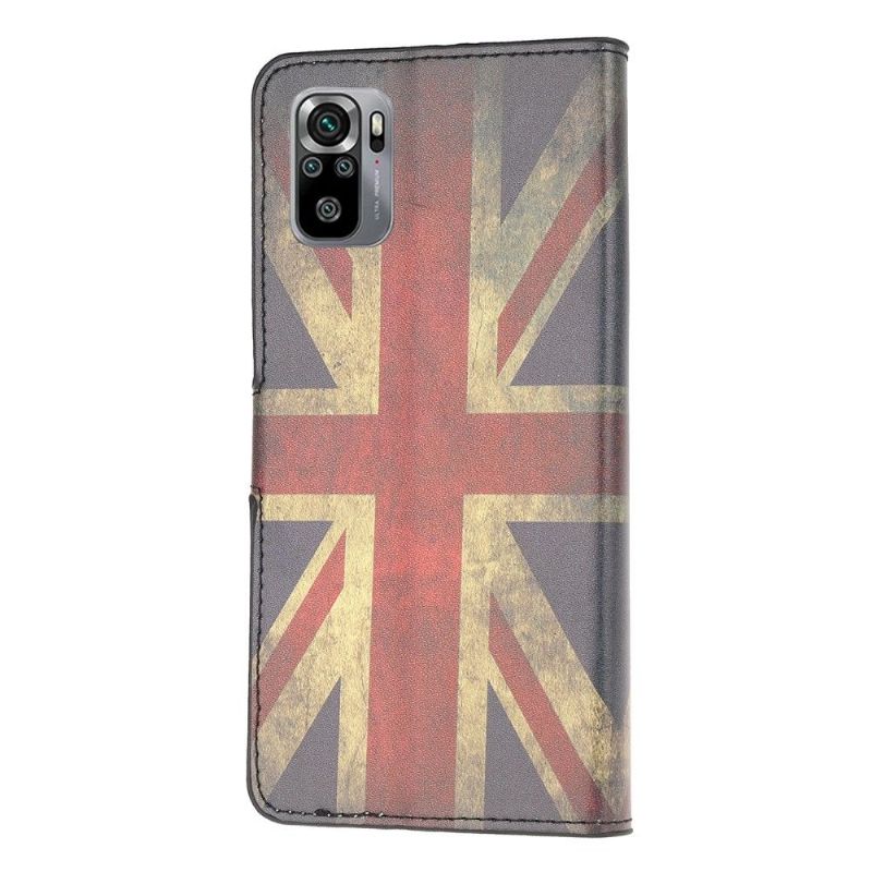 Flip Cover Xiaomi Redmi Note 10 Vintage Engelsk Flag