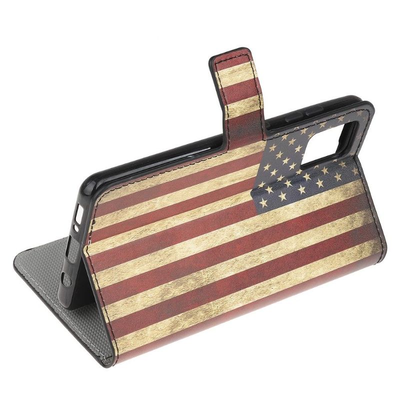 Læder Cover Xiaomi Redmi Note 10 Vintage Amerikansk Flag