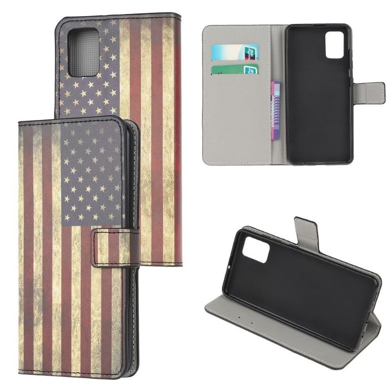 Læder Cover Xiaomi Redmi Note 10 Vintage Amerikansk Flag