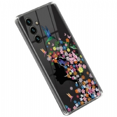 Cover Samsung Galaxy A14 / A14 5G Gennemsigtigt Blomsterhoved