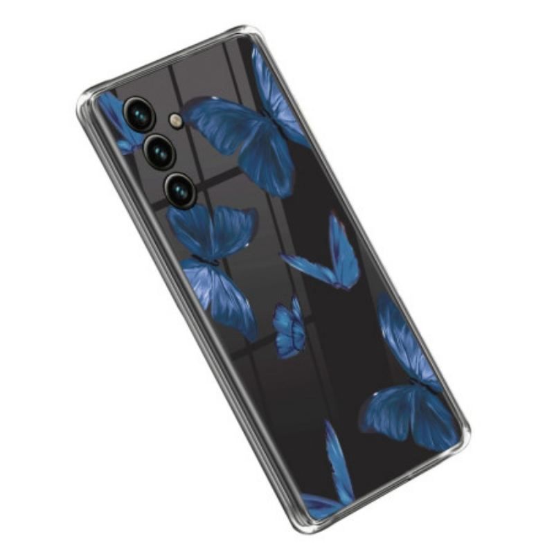 Cover Samsung Galaxy A14 / A14 5G Sømløse Blå Sommerfugle